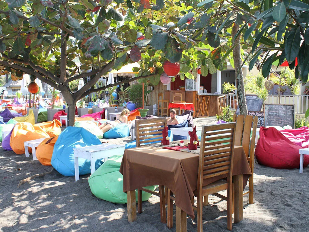 Joje Bar & Resto beachfront lounge under the trees